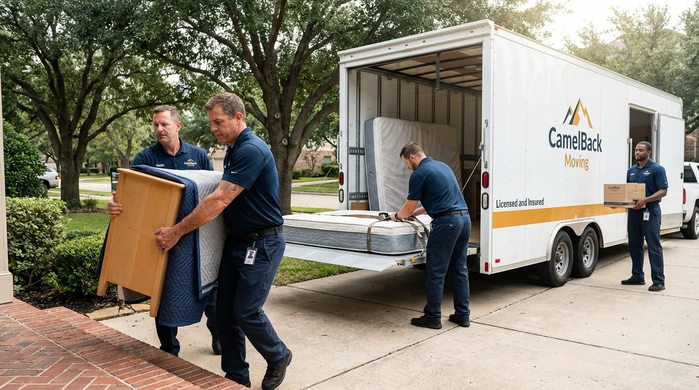 Crew loading residential truck for cross-state move from Shamokin, PA