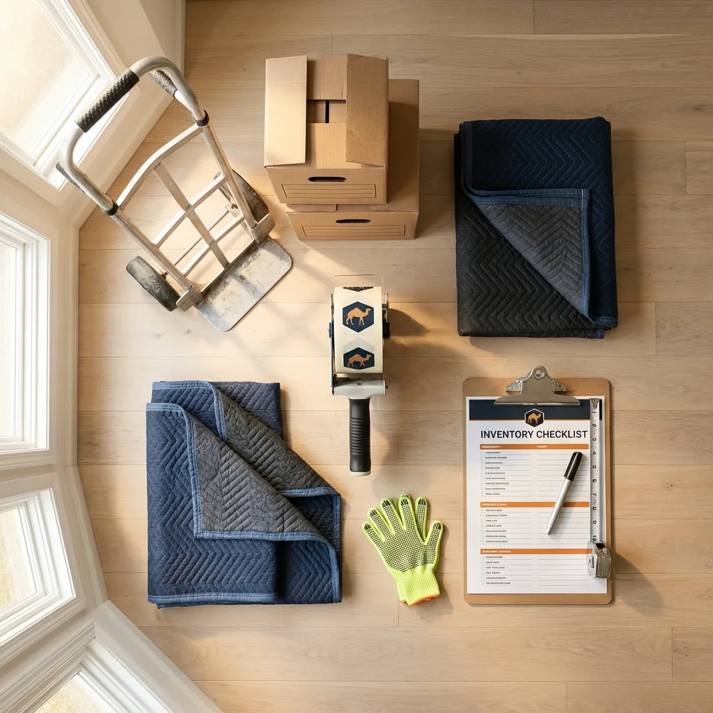 Professional moving supplies and packing materials layout for Shamokin residential relocations