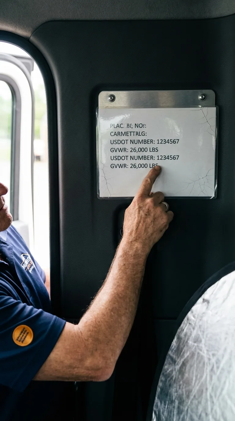 USDOT licensing placard verification in Shamokin